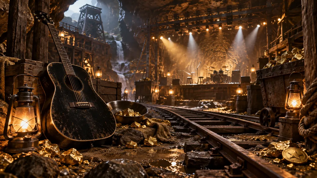 Original editorial scene representing Gold Rush with Johnny Cash